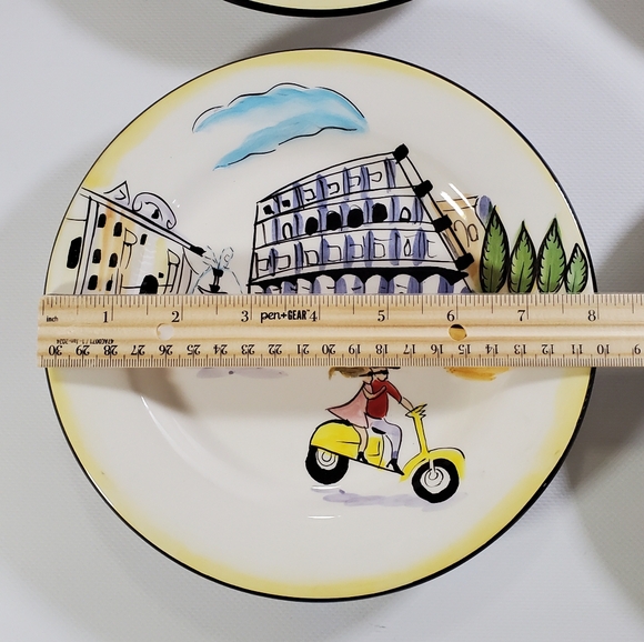 🟢 Oneida Festa Italia Plate Set Italian Landmark Plates Travel Kitchen Decor - Picture 8 of 11